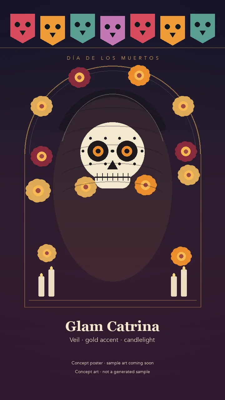 Glam Catrina concept poster