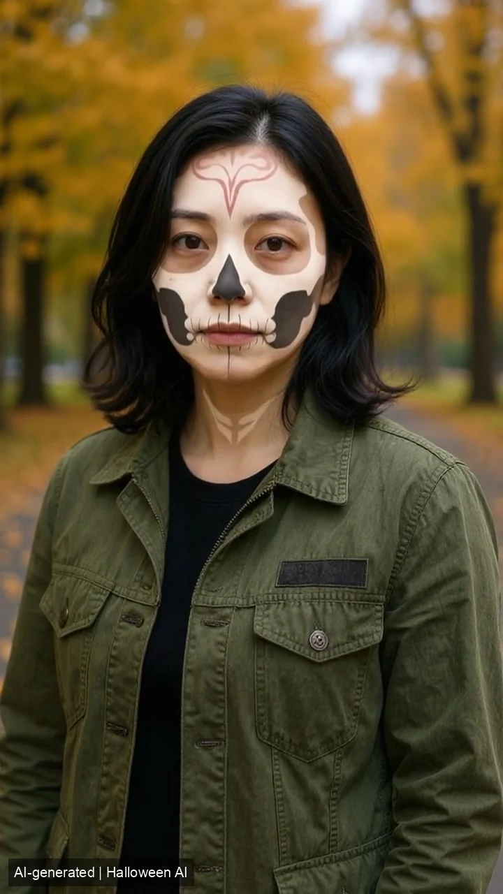Halloween Makeup Transition example still